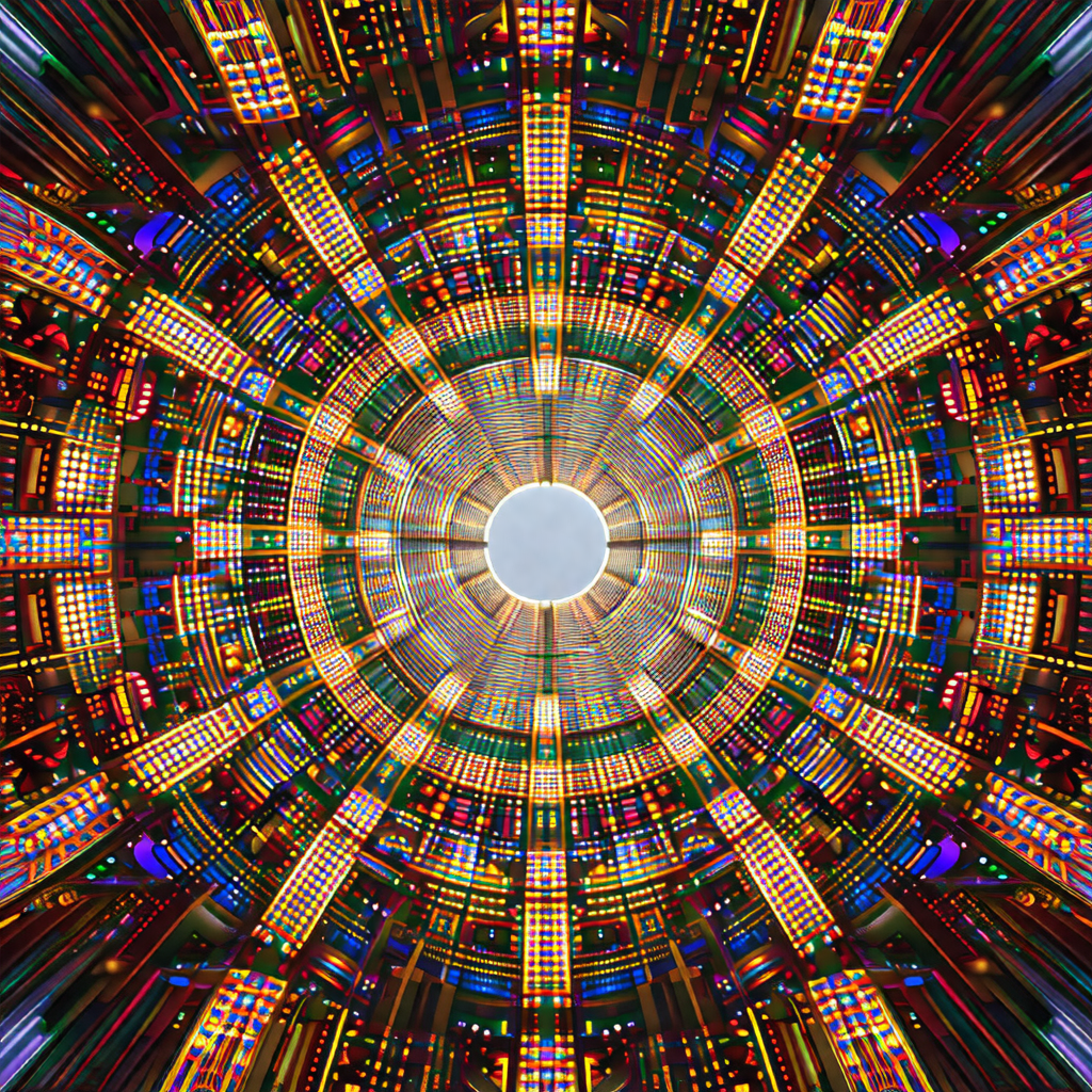Close-up of a colorful, spiral-shaped structure, possibly...