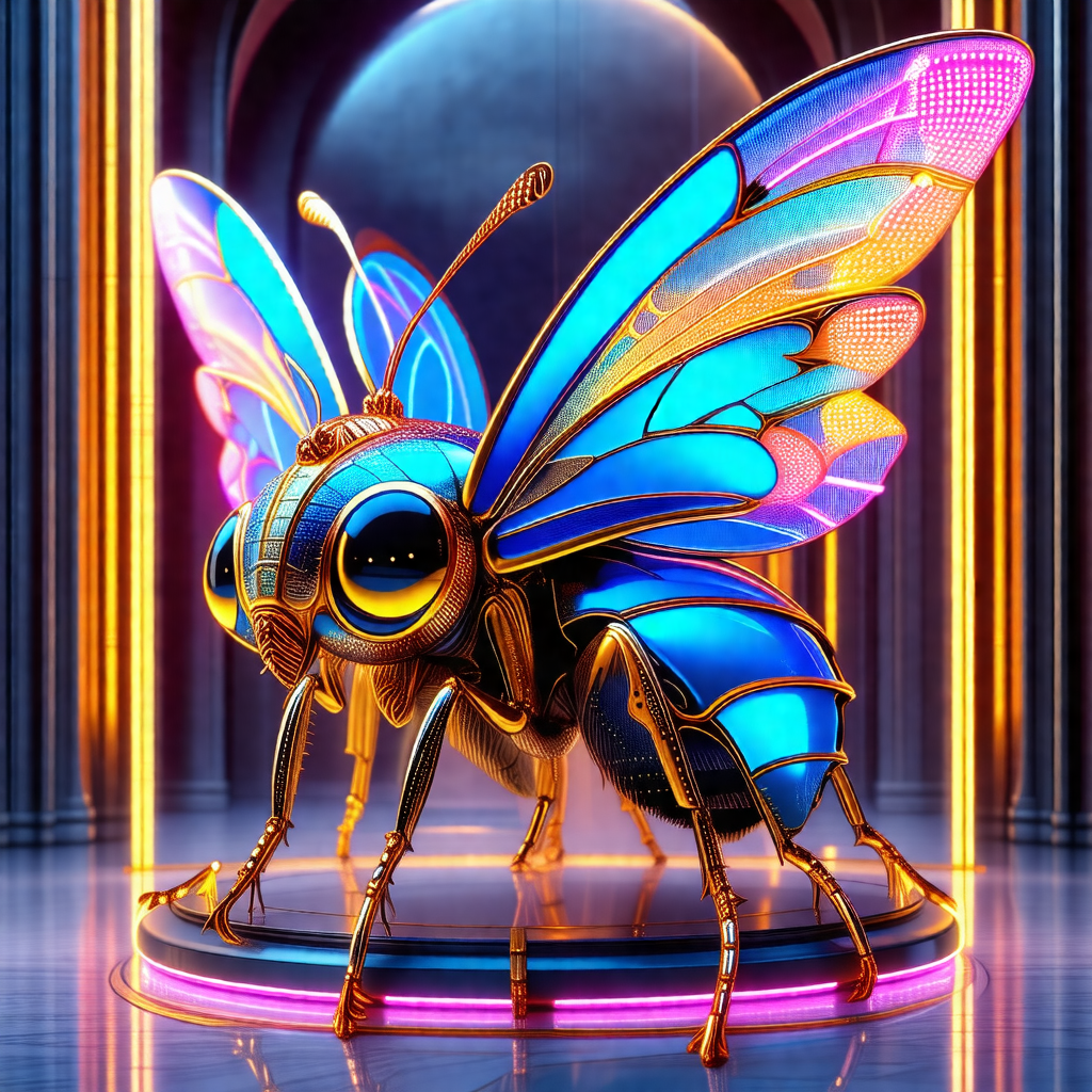 Large, colorful butterfly statue, which is positioned in ...