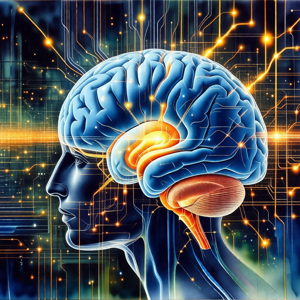 Detailed illustration of a human brain, showcasing its va...