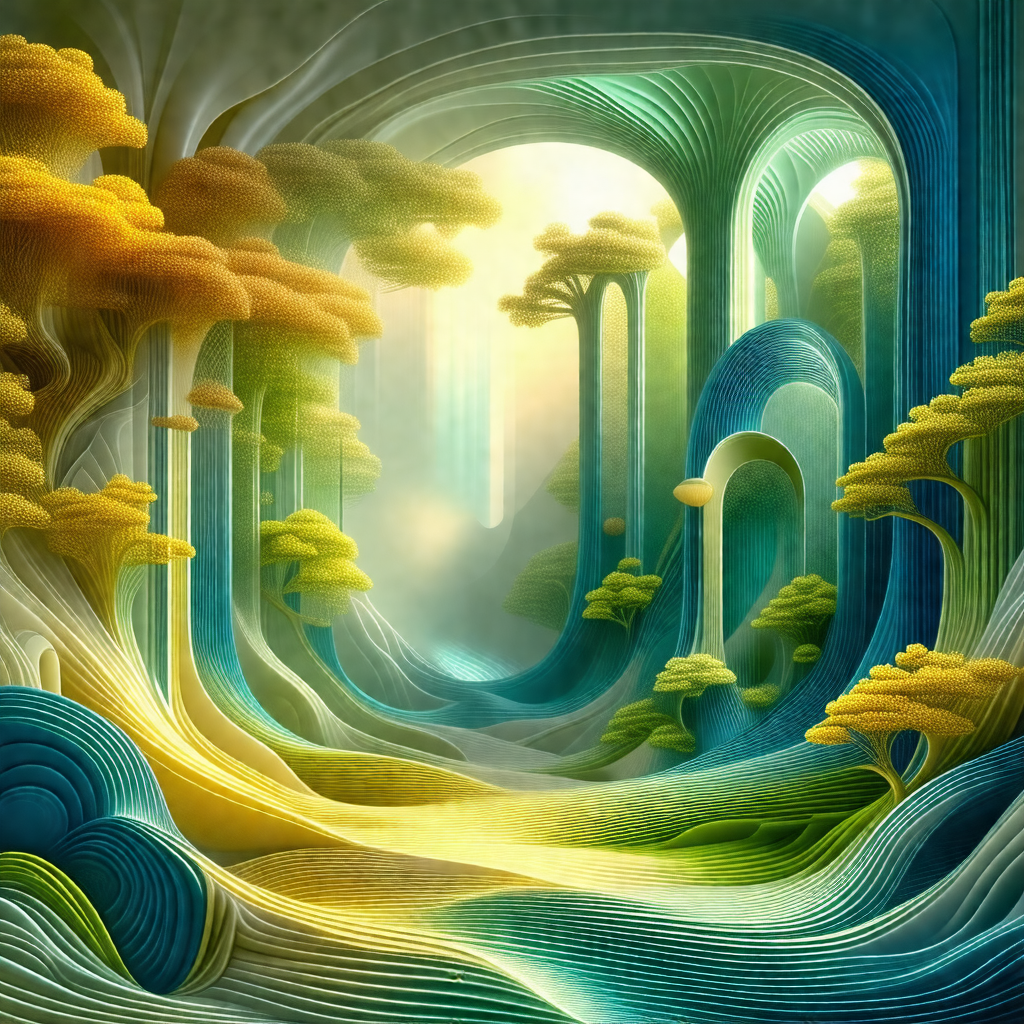 Colorful and detailed illustration of a forest