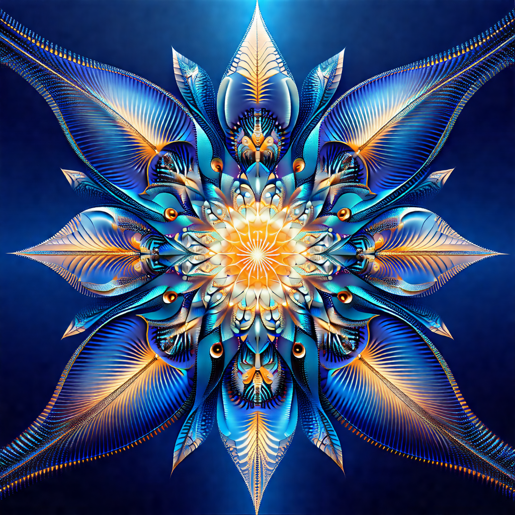 Beautifully crafted blue and gold flower design