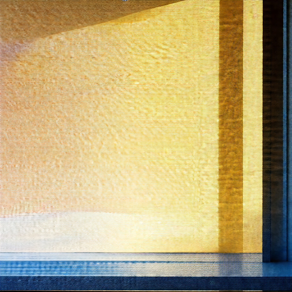 Window with a yellow curtain