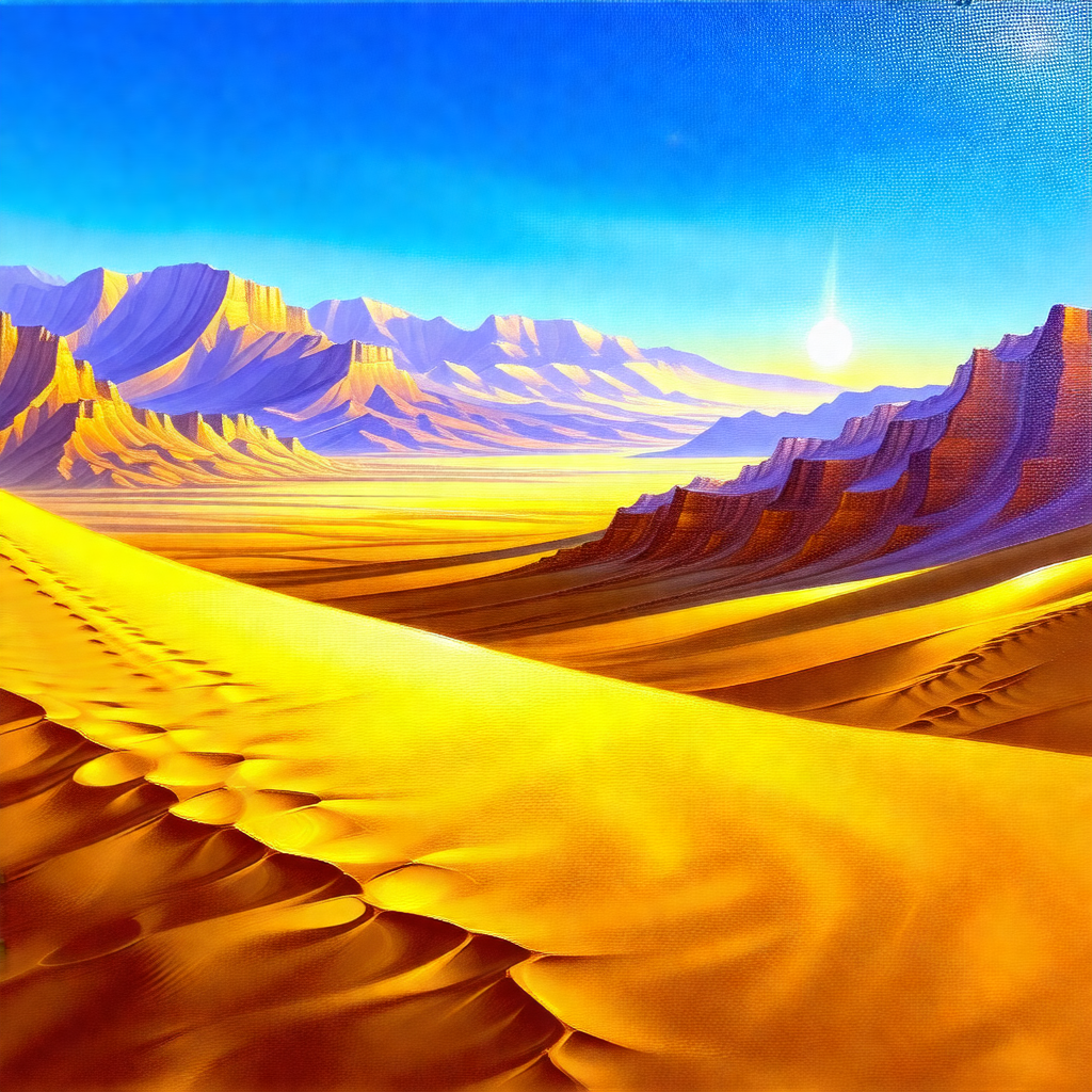 Beautiful desert landscape with a mountain range in the b...