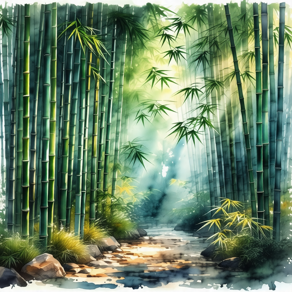 Serene scene of a forest with a pathway leading through it