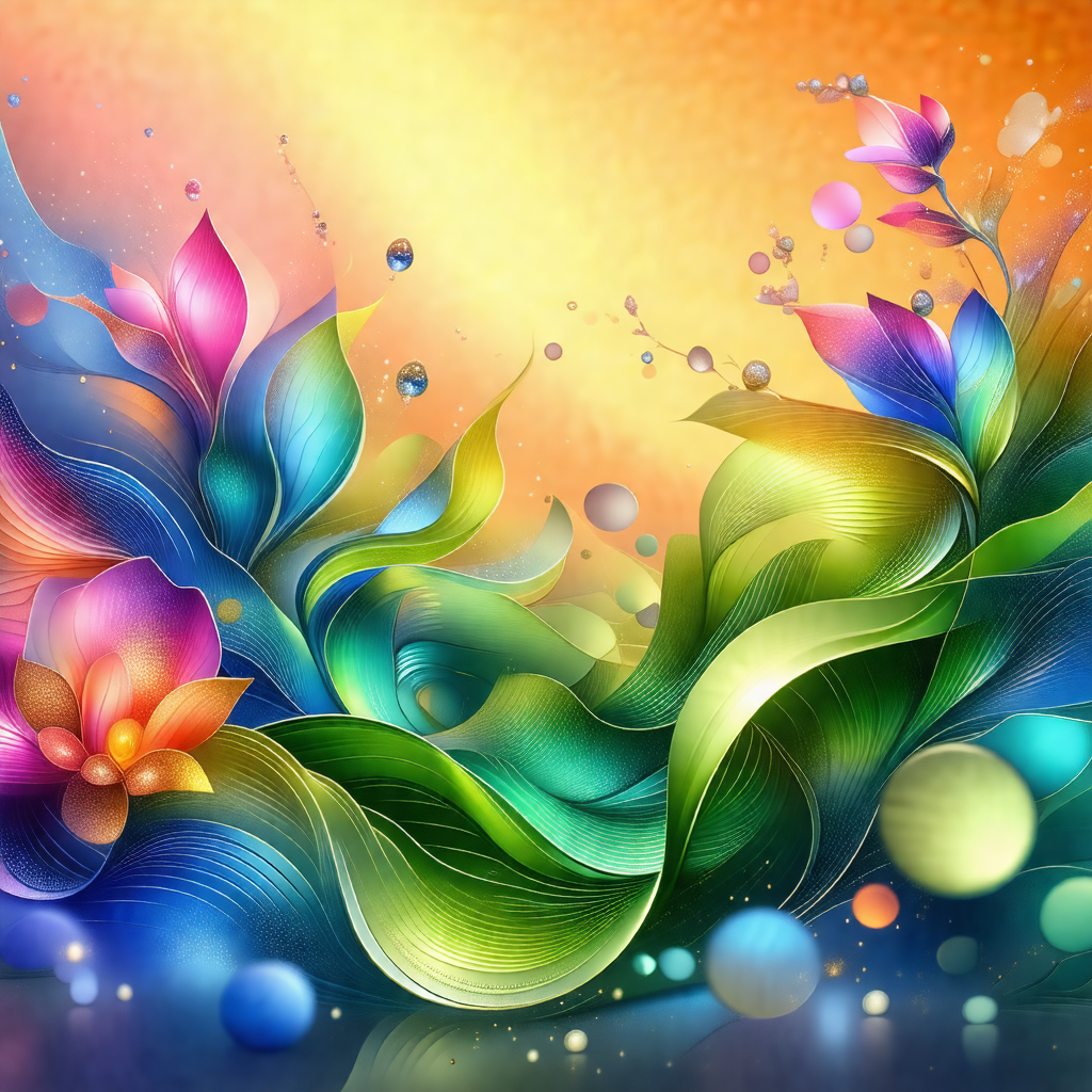Colorful painting of a flower, featuring a vibrant mix of...