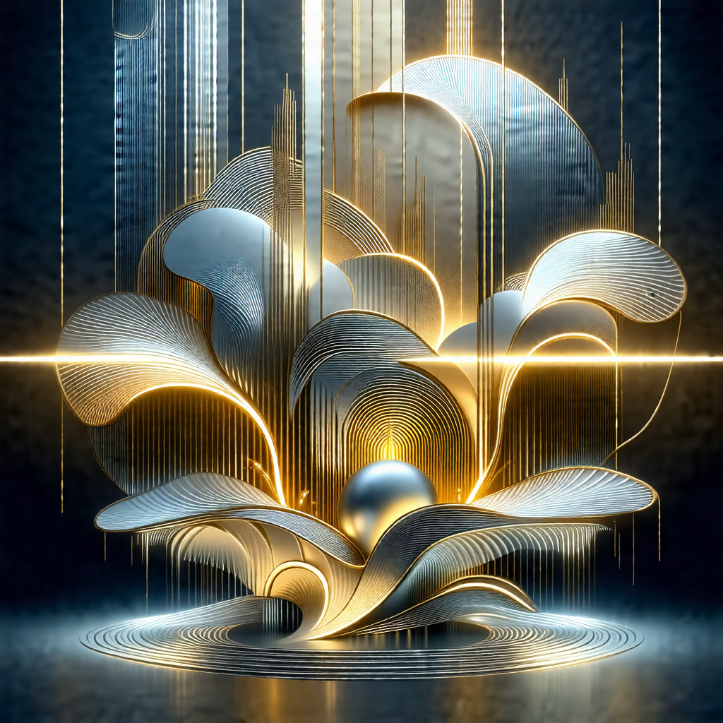 Large, intricate metal sculpture that resembles a flower