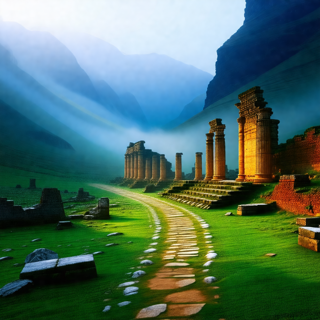 Beautiful landscape with a long, winding road surrounded ...