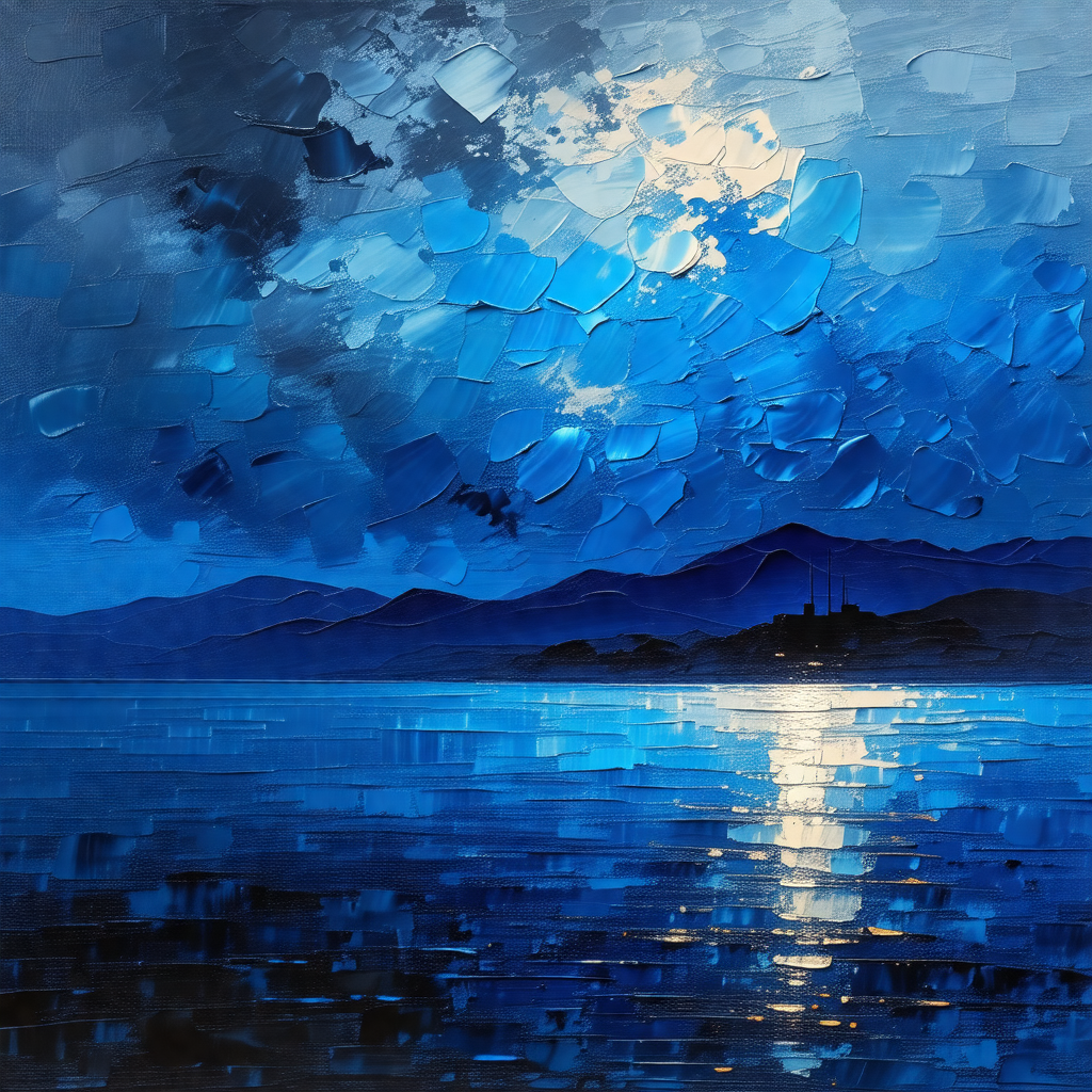 Beautiful sunset over a large body of water, possibly an ...