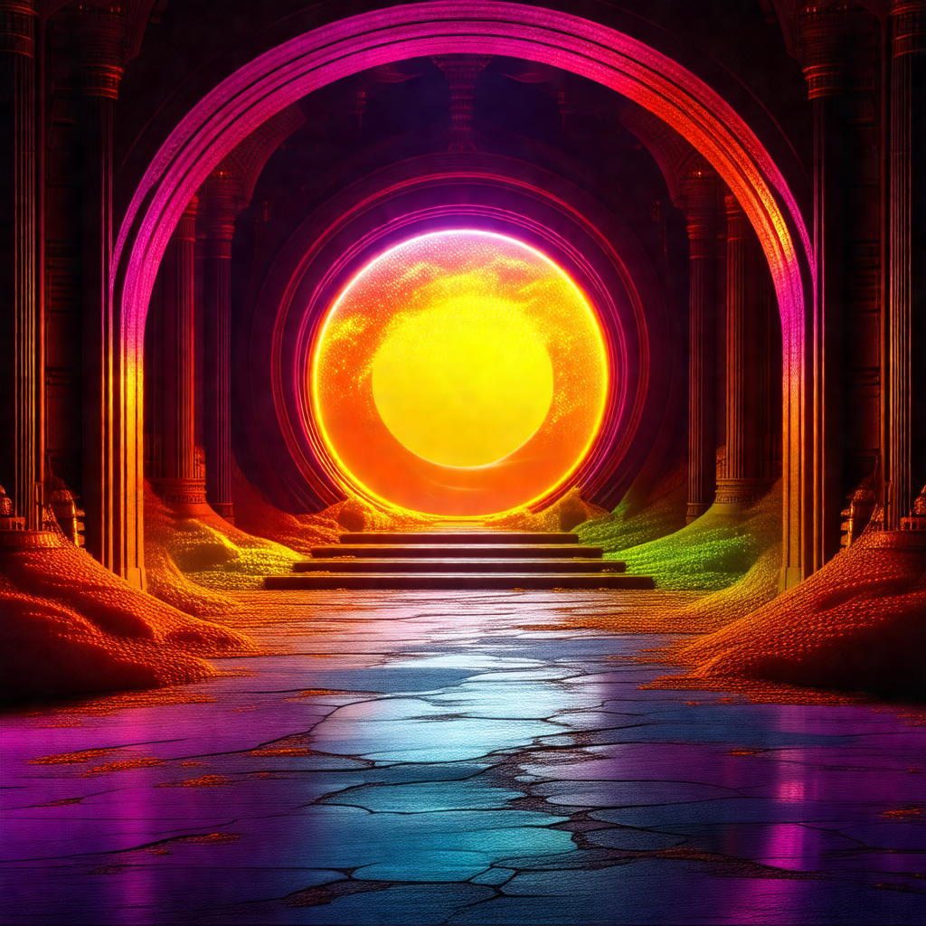 Large, colorful, and intricately designed archway, which ...