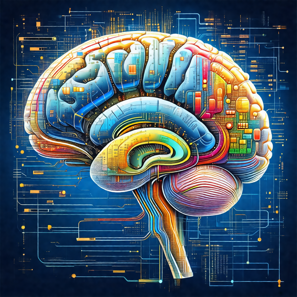 Detailed illustration of a human brain, showcasing its in...