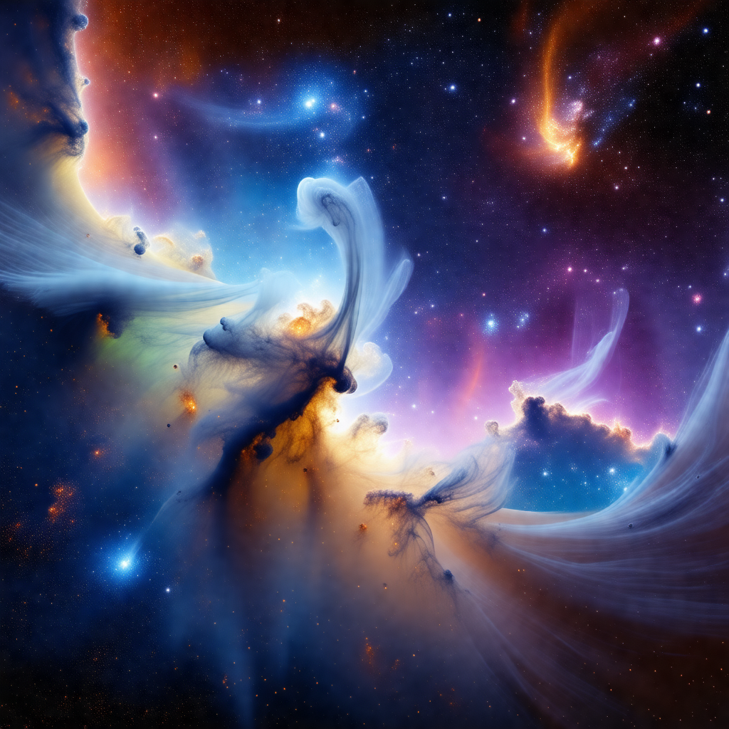 Beautiful and colorful nebula, which is a cloud of gas an...
