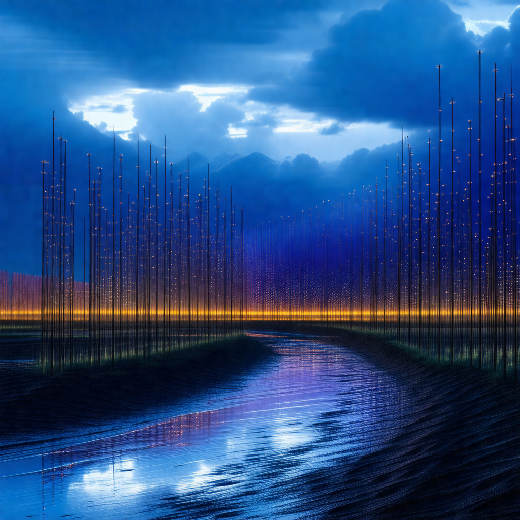 Beautiful scene of a river with a blue sky above