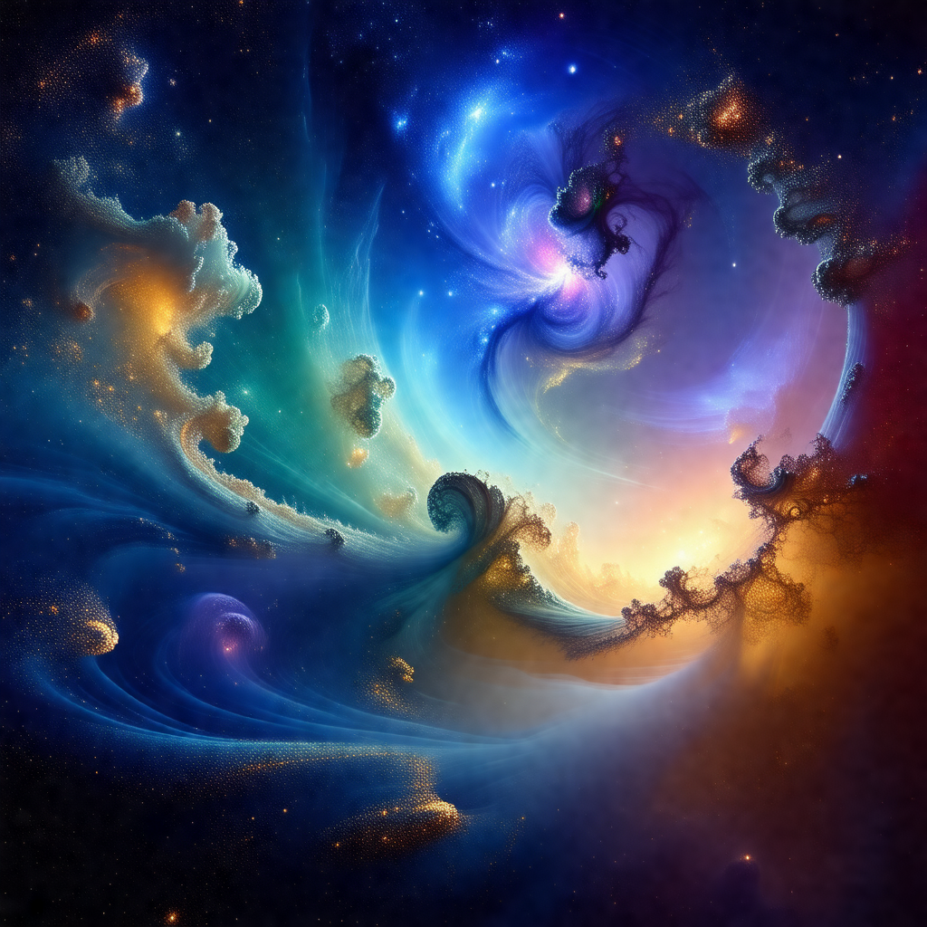 Vibrant and colorful painting of a galaxy