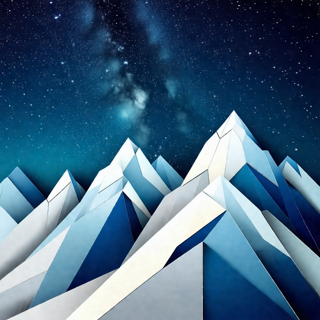 Large, snow-covered mountain range with a blue sky above