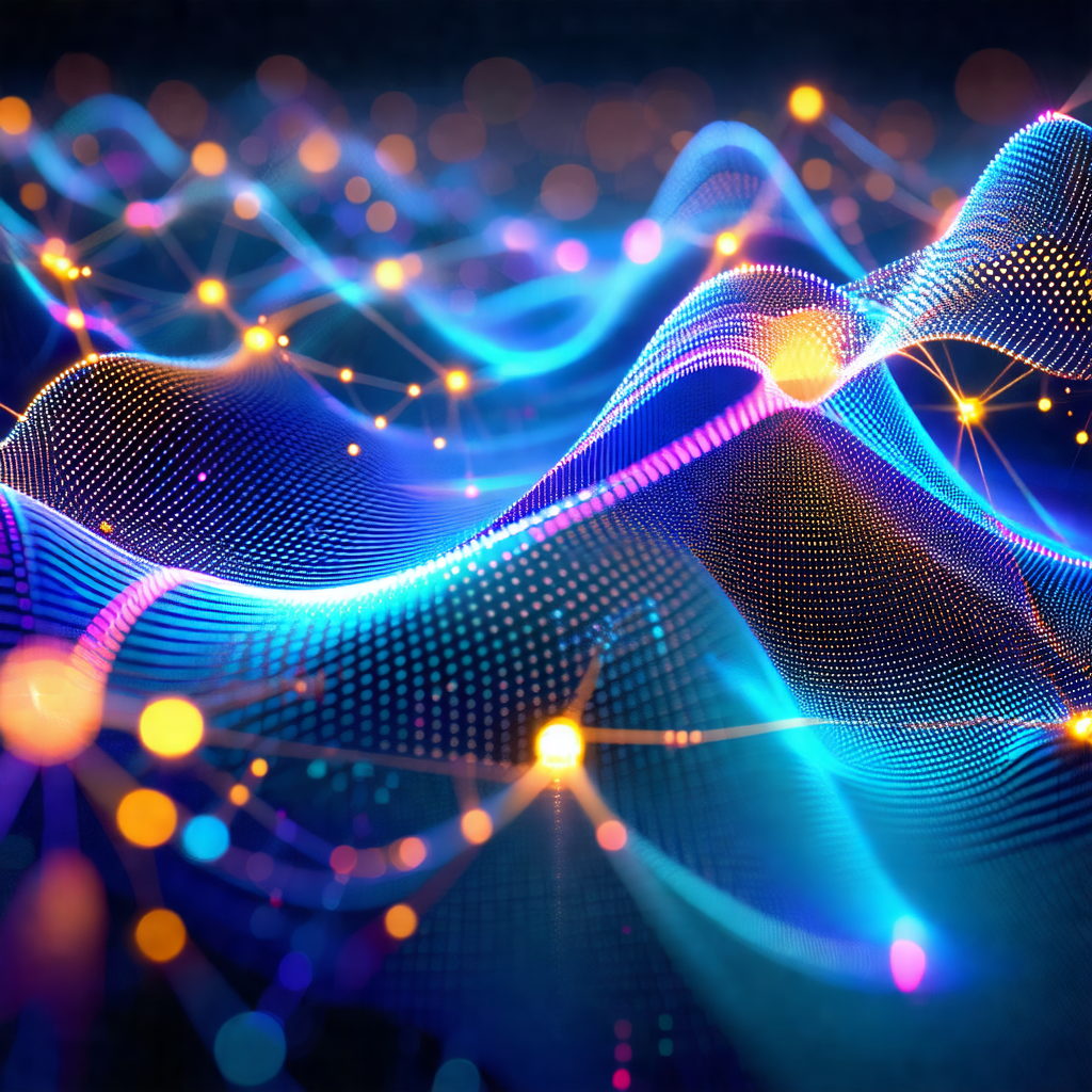 Close-up of a brightly lit, colorful, and abstract pattern