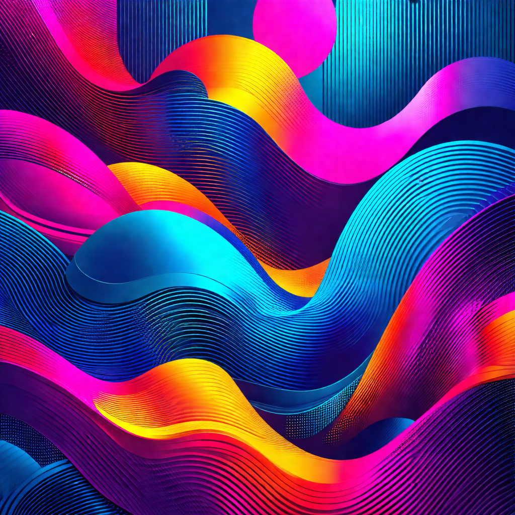 Vibrant and colorful painting of a wave