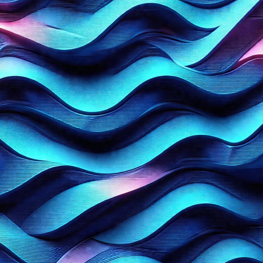 Blue and purple wave patterned wallpaper