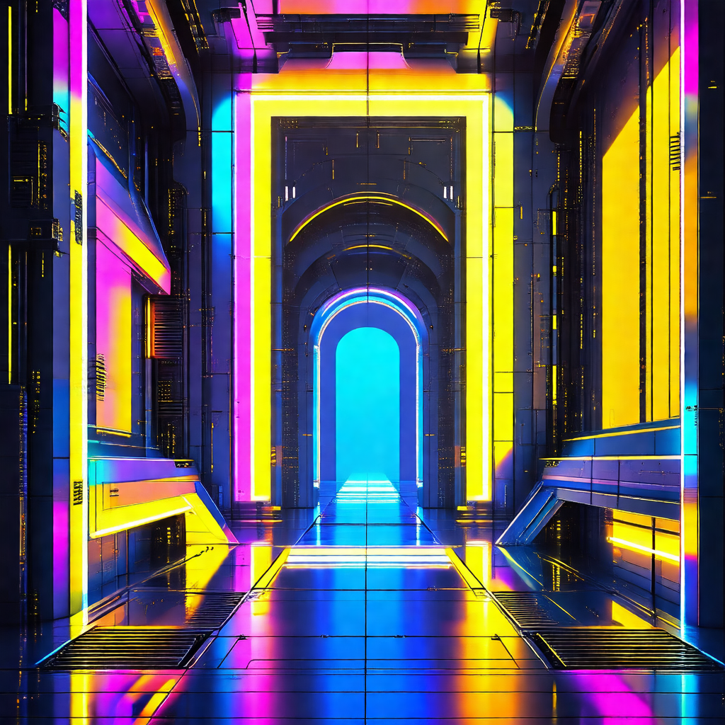Futuristic, colorful, and abstract representation of a ha...