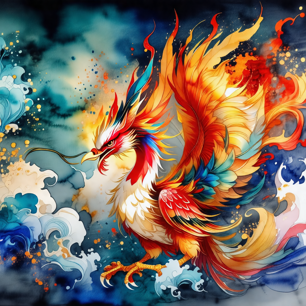 Colorful, vibrant bird with a long tail, standing in a bl...