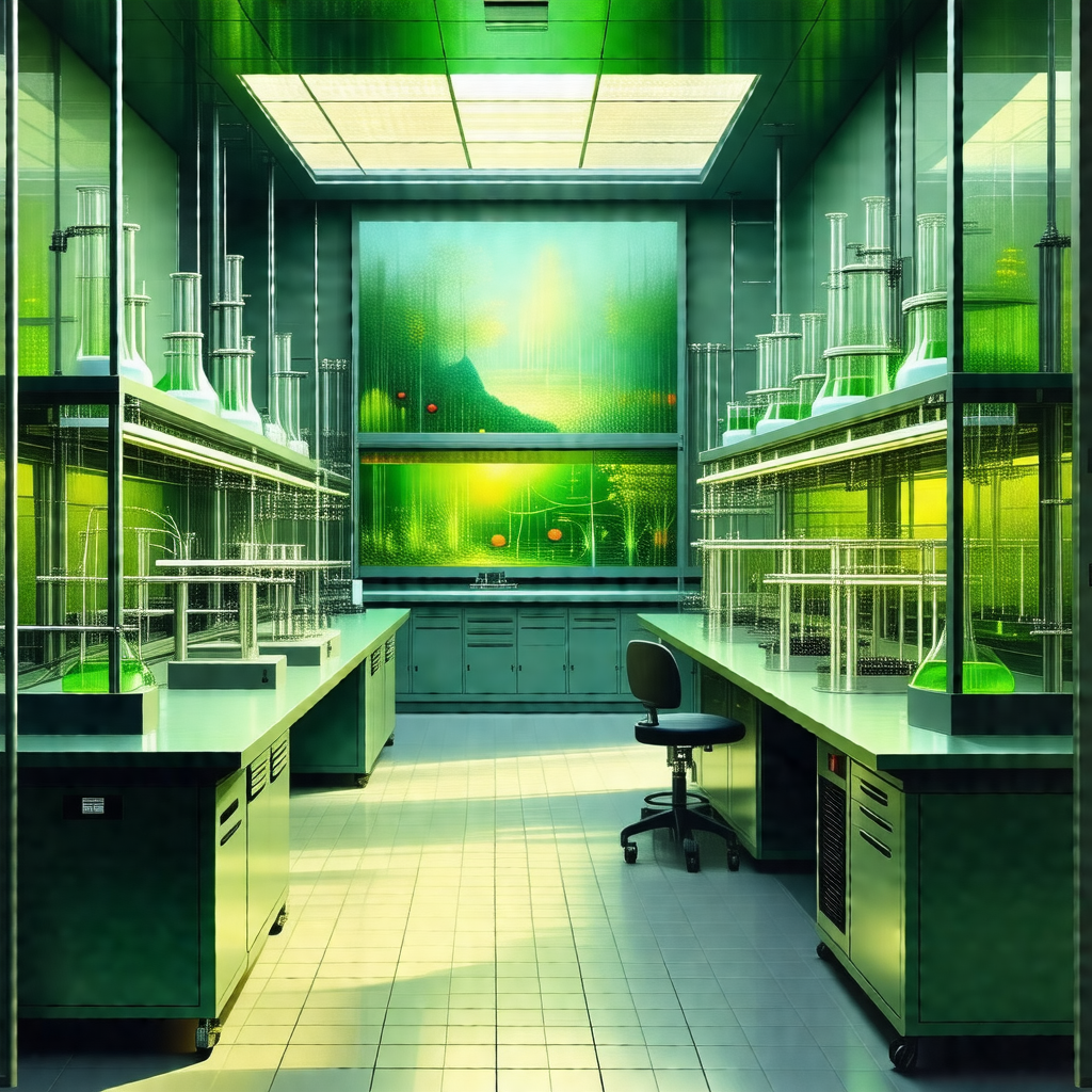 Laboratory filled with various pieces of equipment and gl...