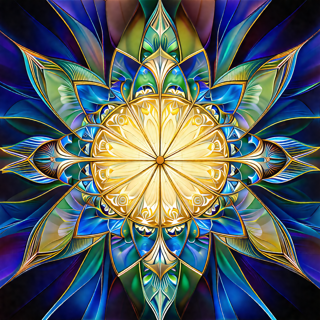 Vibrant and colorful flower design, likely a sunflower, w...