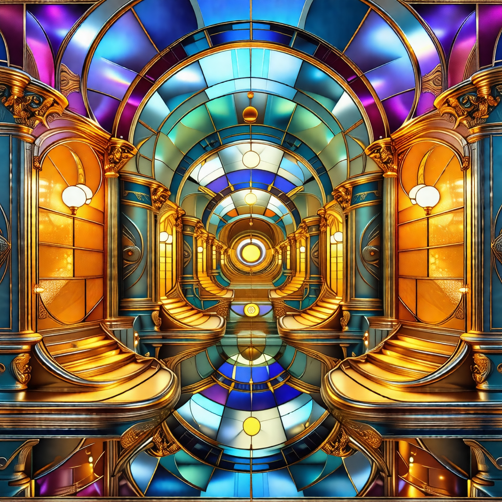 Colorful, three-dimensional painting of a staircase