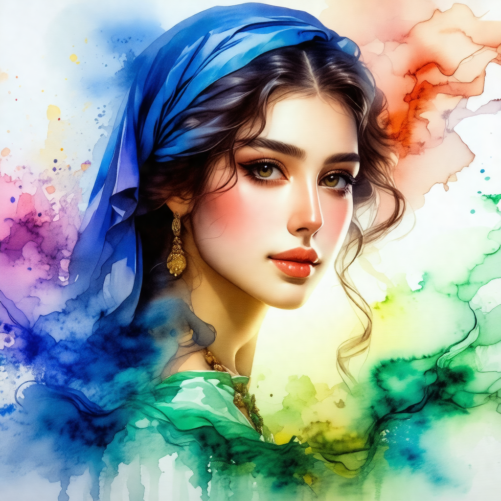 Beautiful woman with long, flowing hair