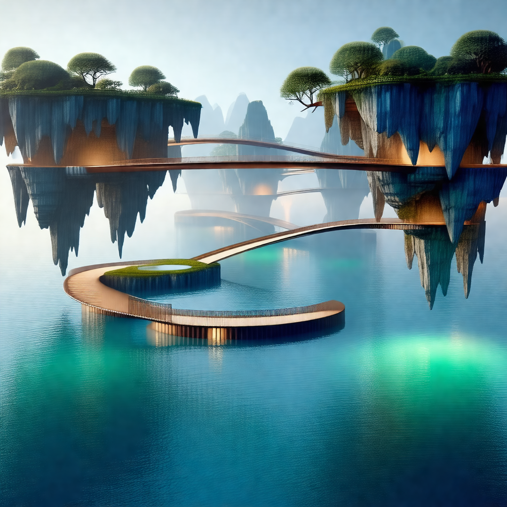 Large island with a bridge connecting it to the mainland