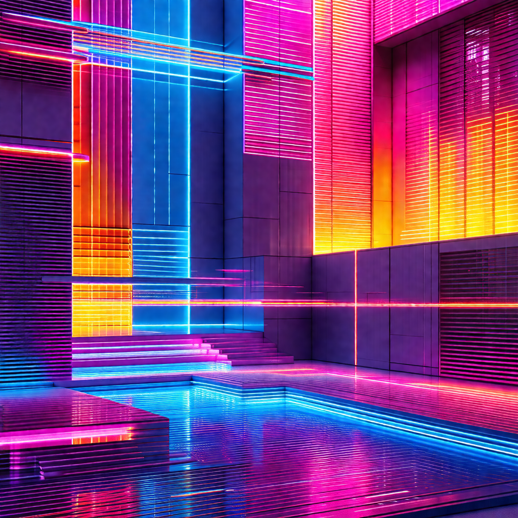 Large building with a brightly lit interior