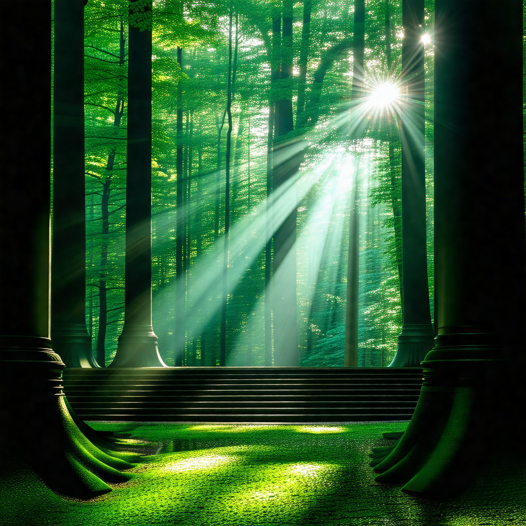 Beautiful forest with a sunny day