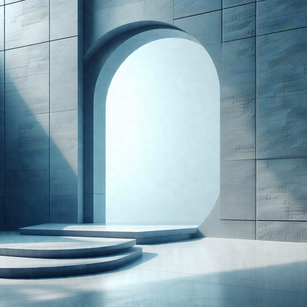 Large, open doorway with a blue tint to it
