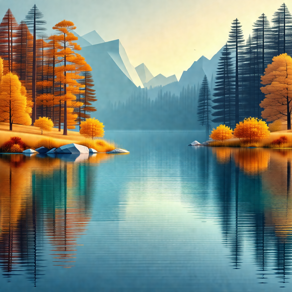 Serene lake surrounded by a forest of trees