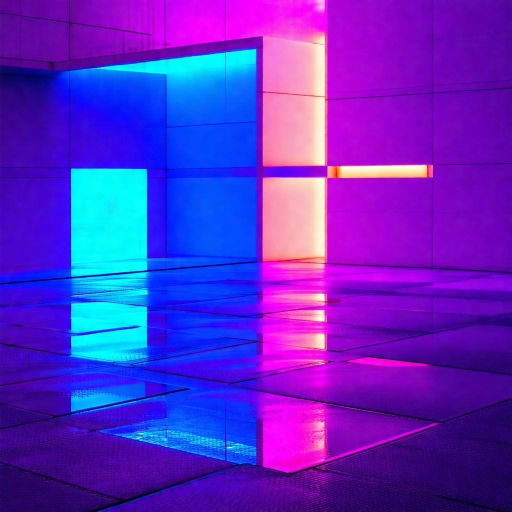 Large, purple building with a unique design