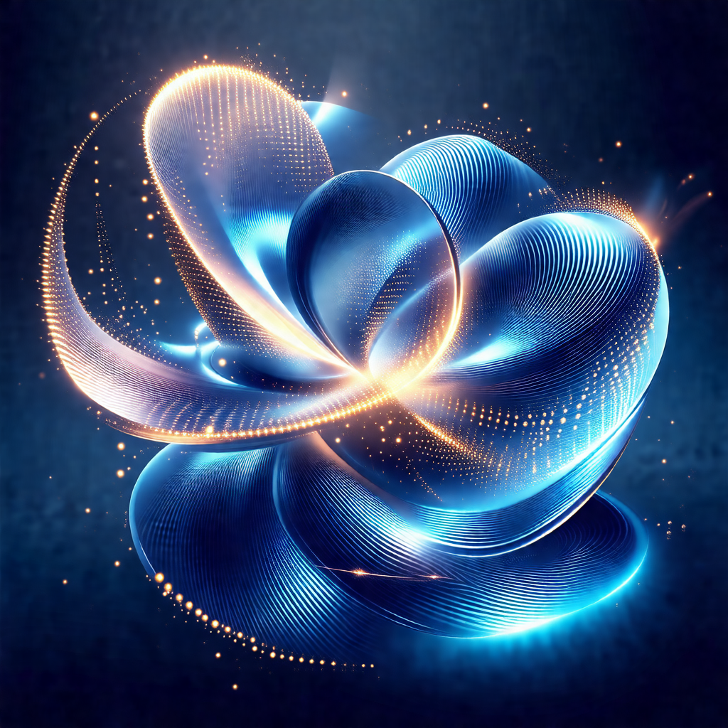 Blue and yellow flower with a swirling pattern