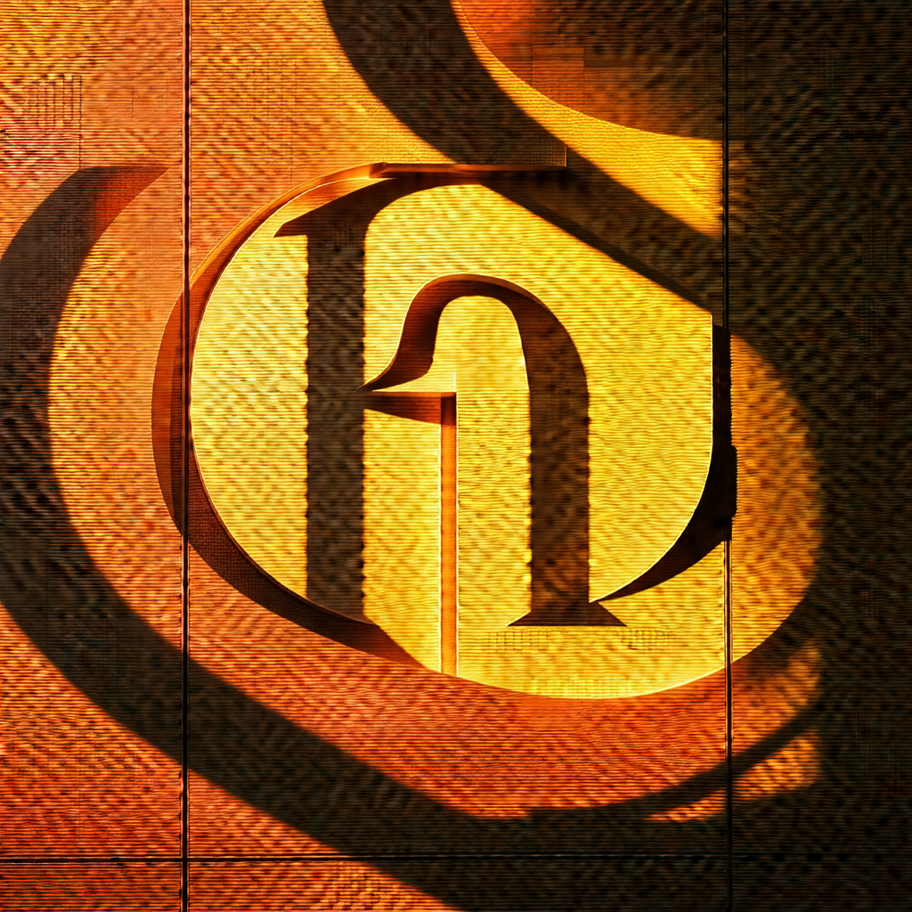 Large, golden letter d, which is the focal point of the s...