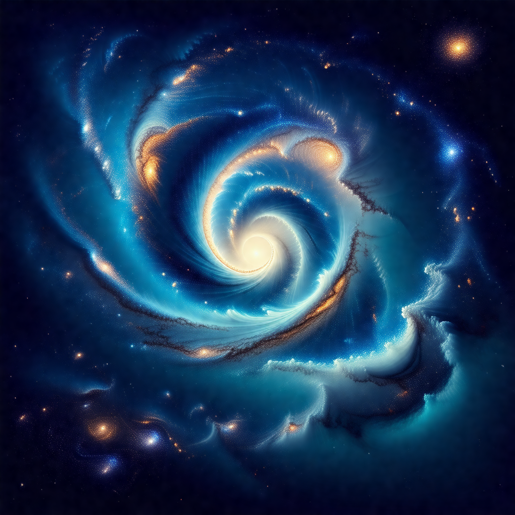 Blue and white spiral galaxy, which is a beautiful and in...