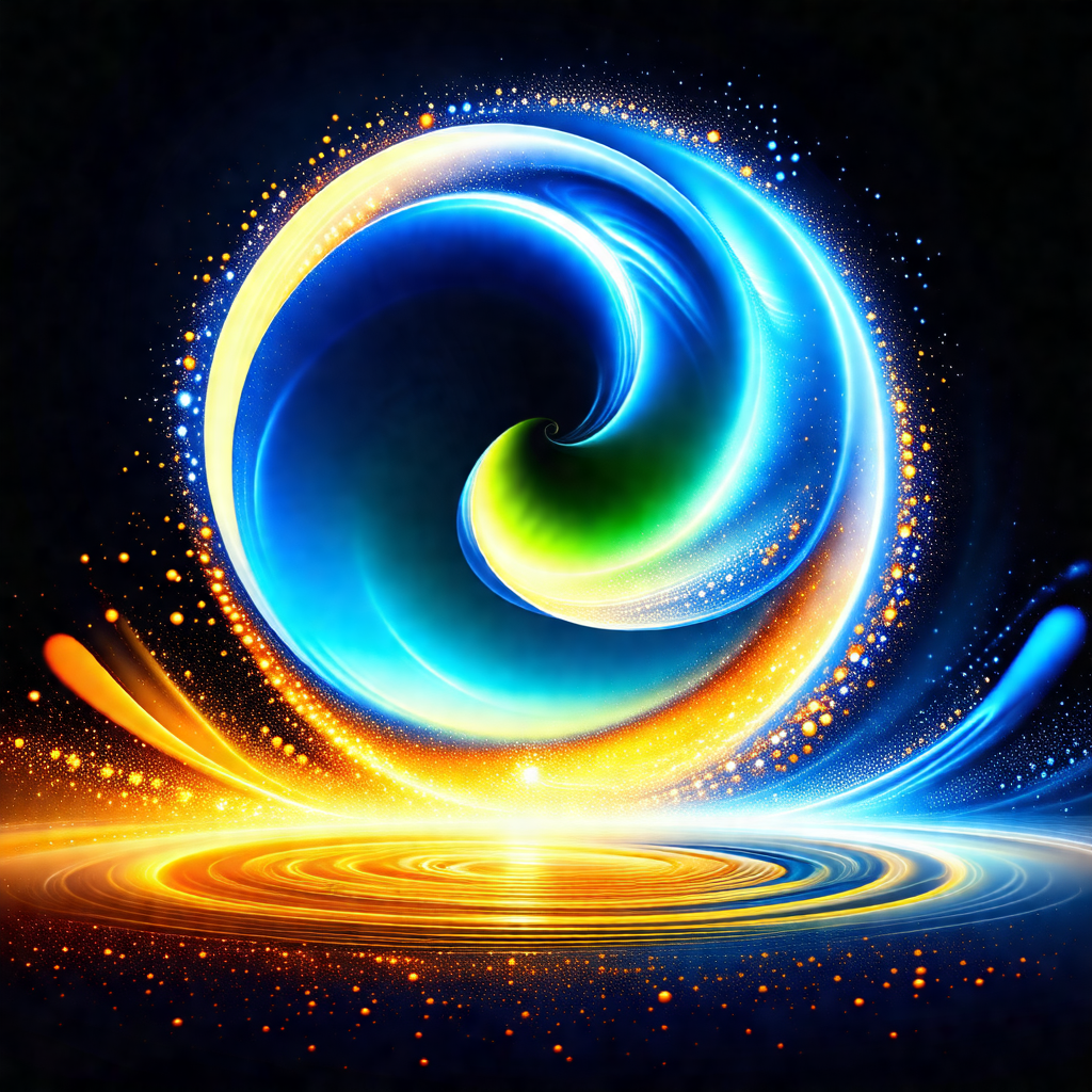 Vibrant and colorful spiral, which appears to be a swirli...