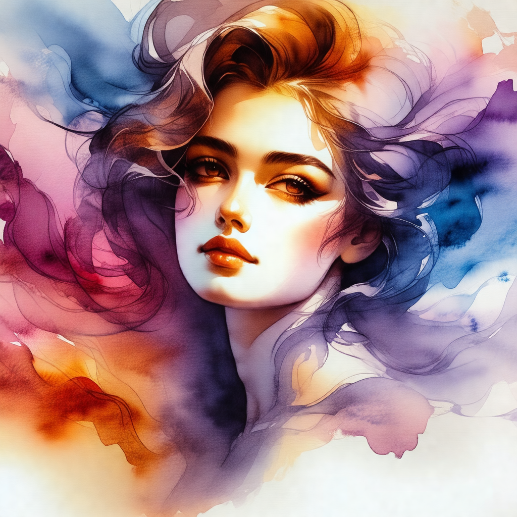 Beautiful woman with long, flowing hair