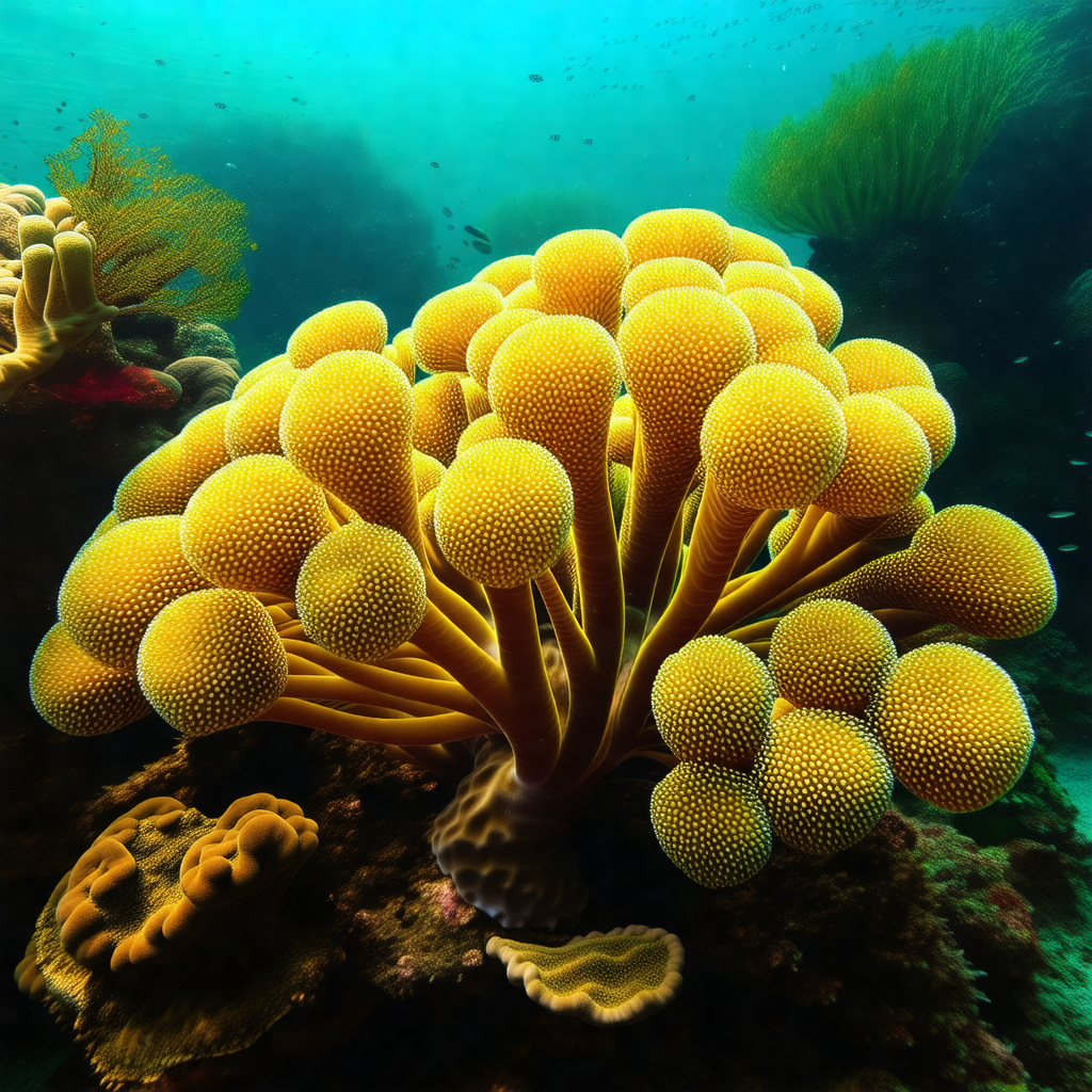 Vibrant coral reef with a variety of colorful coral and s...