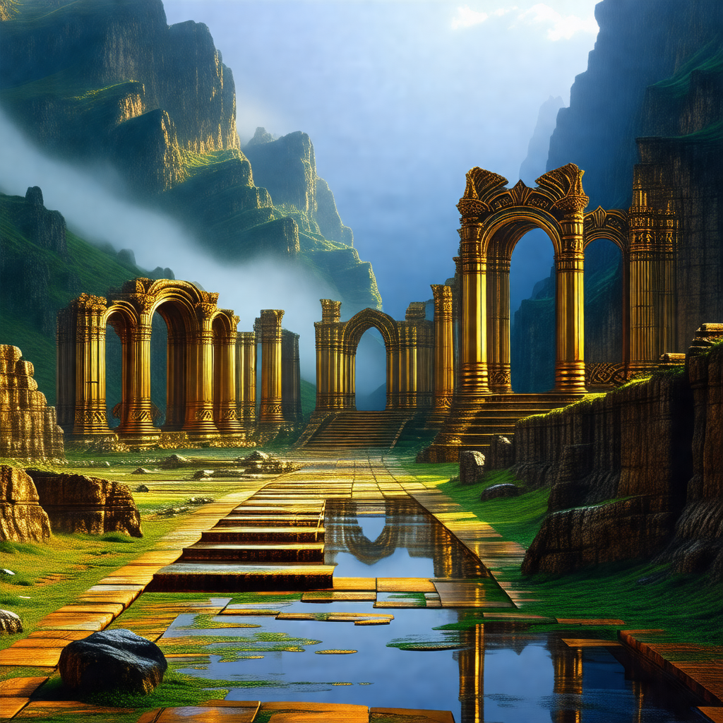 Beautiful landscape with a long, winding road leading to ...