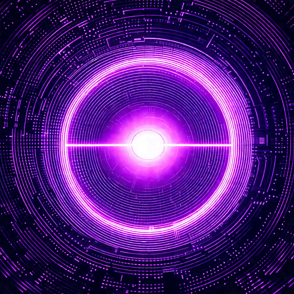 Purple circle with a bright light in the center