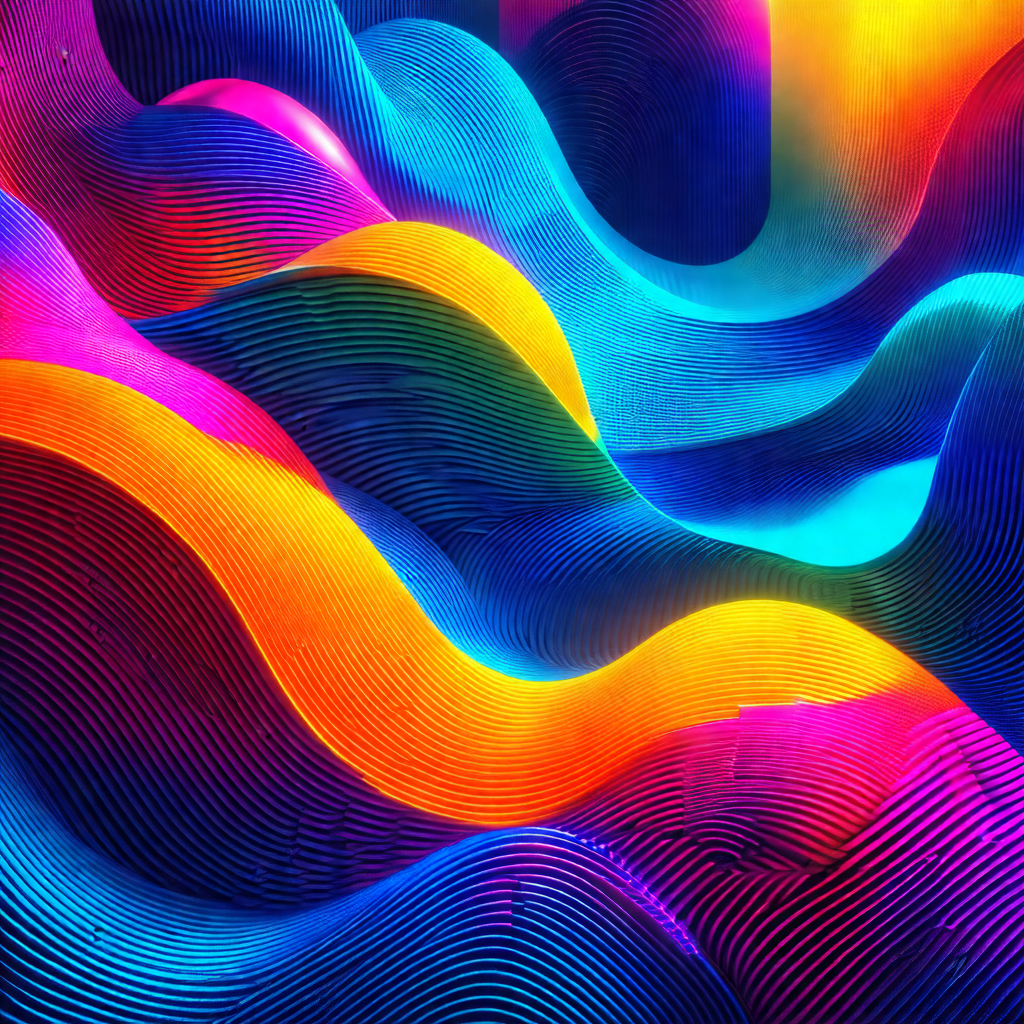 Vibrant and colorful display of a rainbow-colored wave