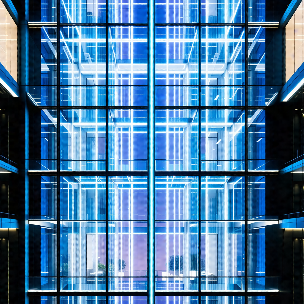 Tall building with a large window on the side