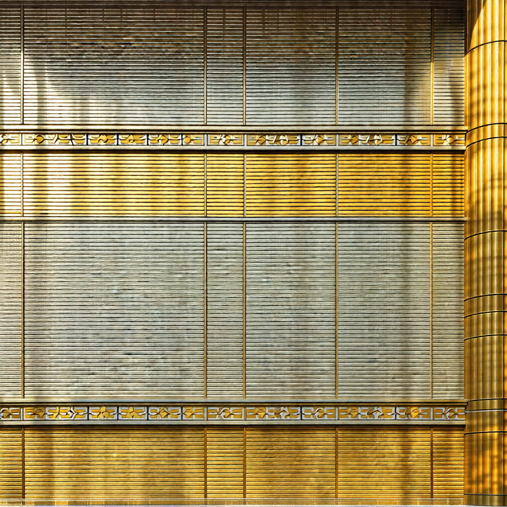 Large building with a gold-colored facade