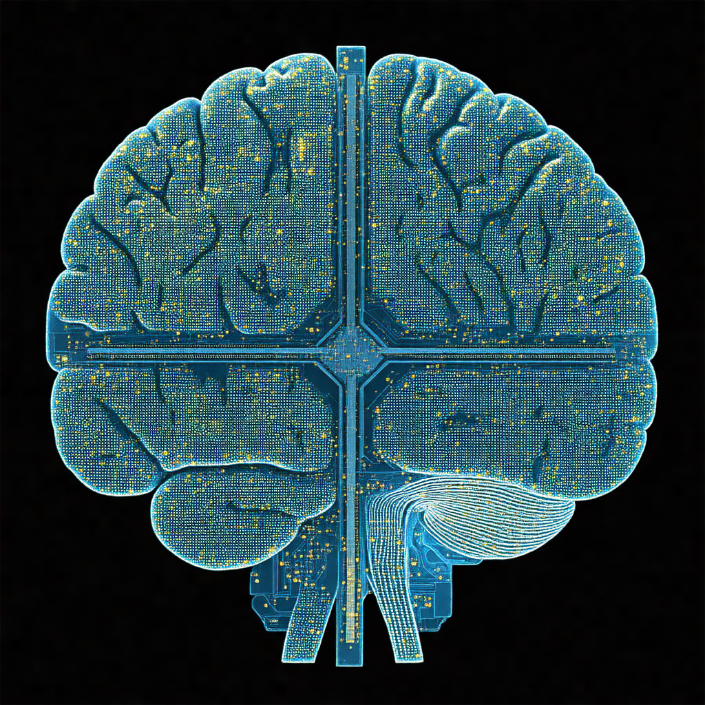 Close-up of a human brain, with a focus on the frontal lobe