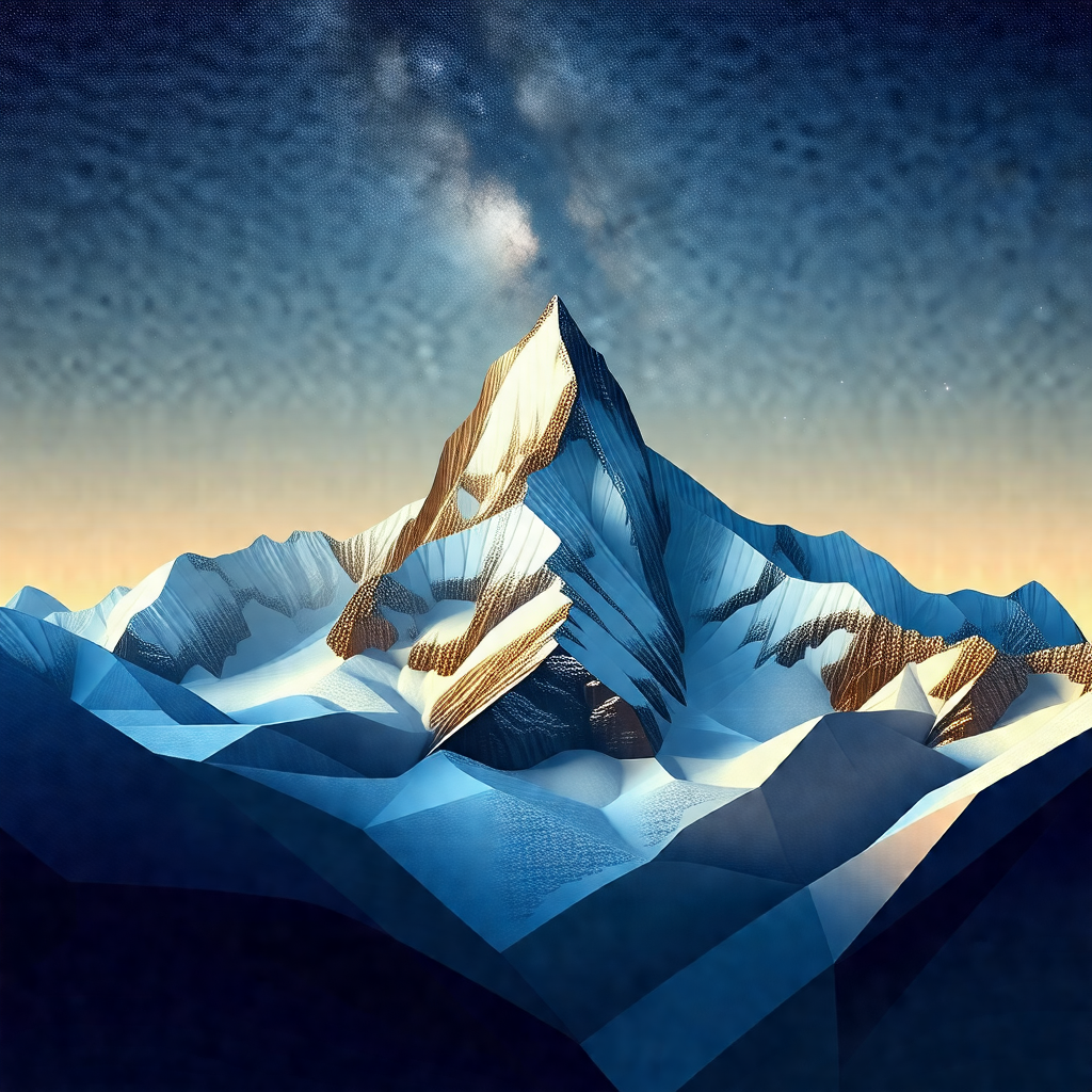 Majestic mountain with a snow-covered peak