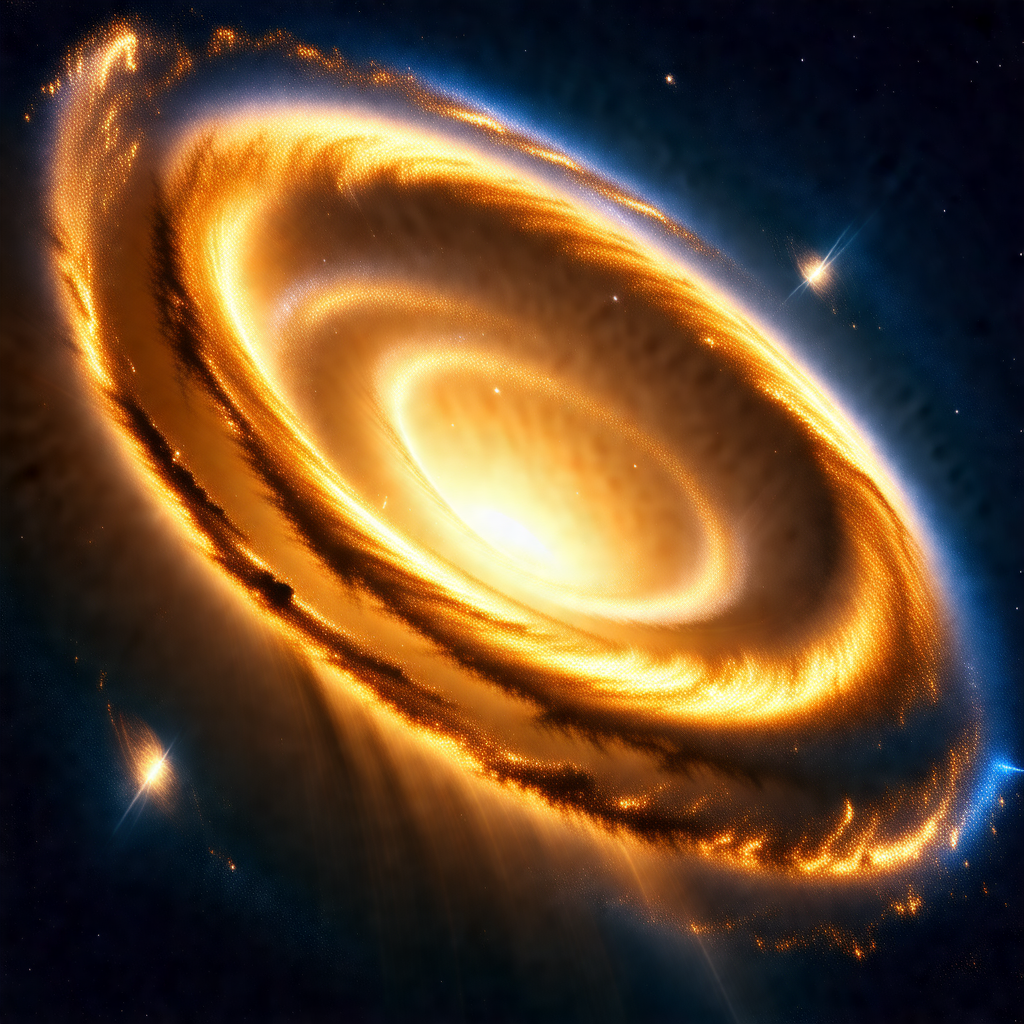 Large, brightly lit, and colorful nebula in the middle of...