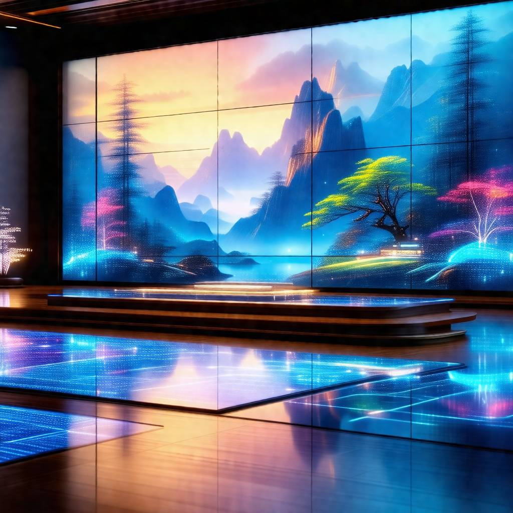 Large room with a stage in the center