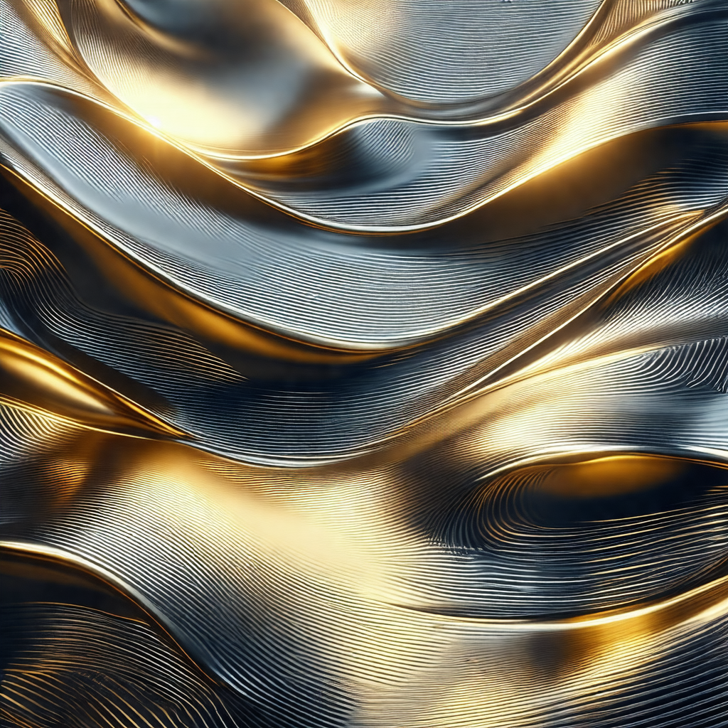 Close-up of a shiny, metallic surface with a gold-like ap...