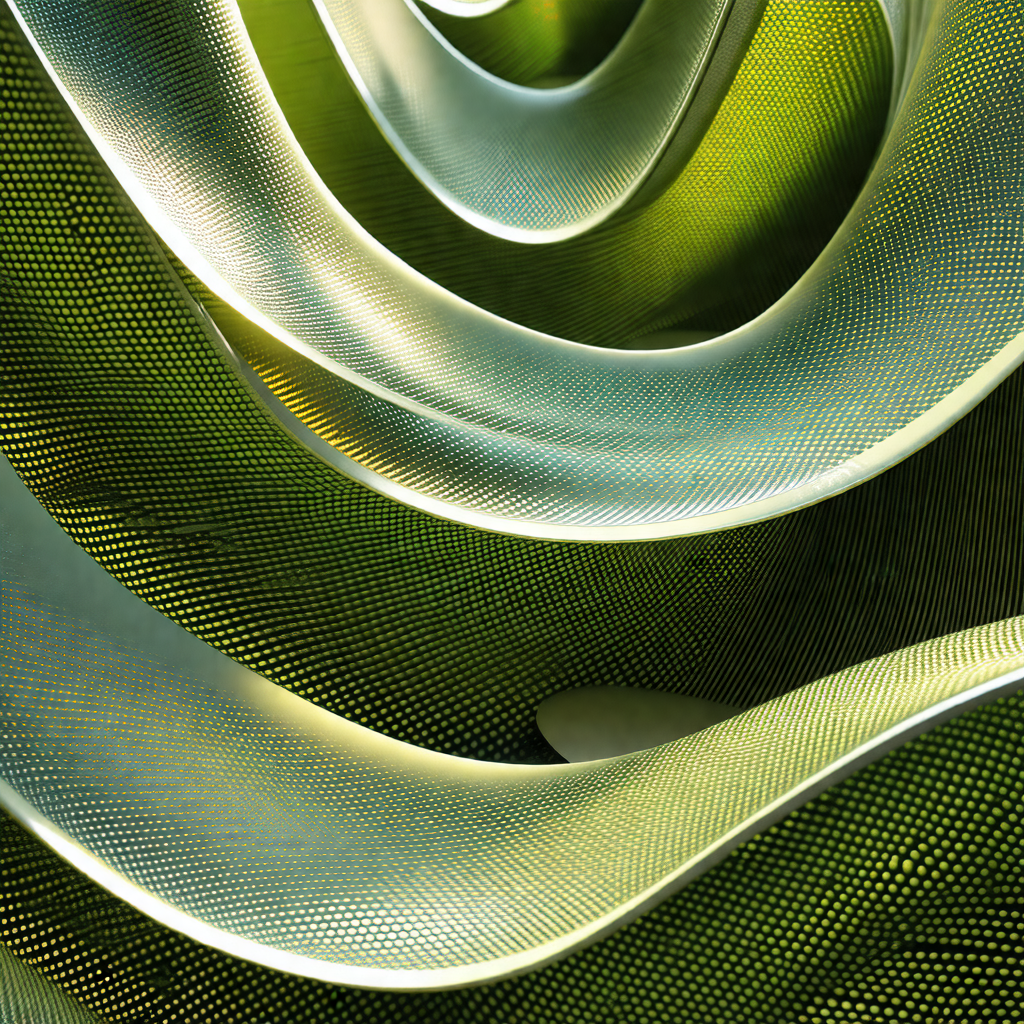 Large, curved, and shiny metal sculpture that resembles a...